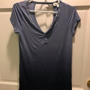 Blue ombré short sleeve shirt
